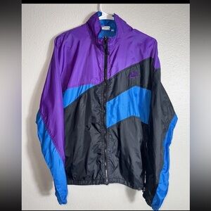 NIKE SILVER TAG Windbreaker Jacket Zipper Up Colour Block